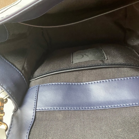 Zac Posen Eartha Iconic Top Handle Navy/White - Picture 6 of 15